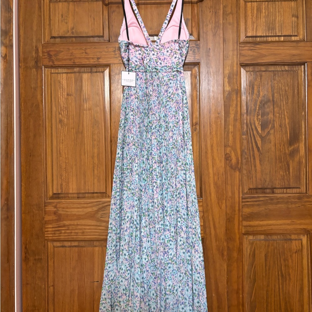 Laundry By Shelli Segal Pastel Floral V-Neck Maxi Dress - Picture 3 of 5